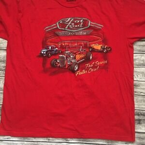 Hot Rod Cars Mens L T Shirt Red Classics Antiques Muscle Cars Automobiles Truck